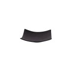 BNOV - SQUARE WAVY MELAMINE PLATE BLACK 15 x 1.3 CM