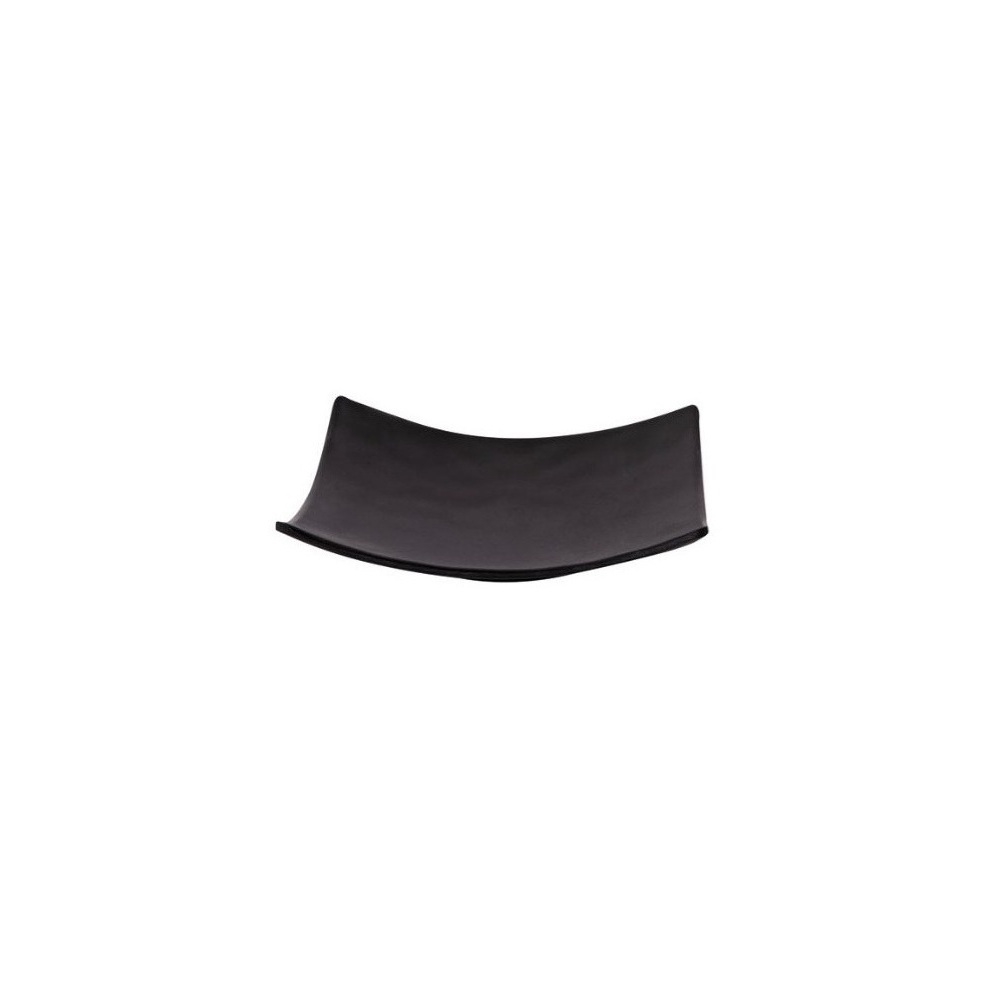 12-320.jpg BNOV - SQUARE WAVY MELAMINE PLATE BLACK 15 x 1.3 CM - Image 1
