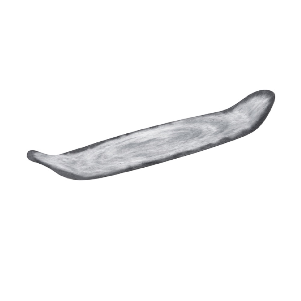 12-352.jpg BNOV - NARROW MELAMINE PLATTER LIGHT GREY/DARK GREY 37.5 x 1.5 x 4.3 CM - Image 1