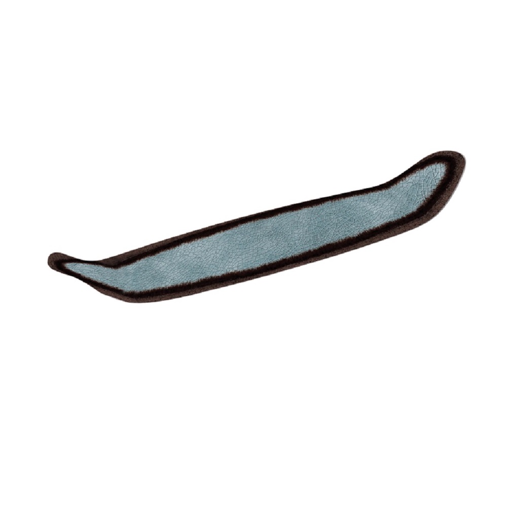 12-353.jpg BNOV - NARROW MELAMINE PLATTER LIGHT BLUE/BLACK 37.5 x 1.5 x 4.3 CM - Image 1