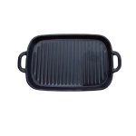 BNOV - GRILL MELAMINE PLATTER WITH HANDLES BLACK 29.5 x 24.5 x 15 CM