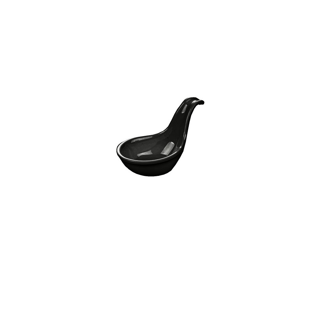 12-375.jpg BNOV - MELAMINE SAUCE BOWL WITH HANDLE BLACK 10 x 5.7 x 5.5 CM / 30 ML - Image 1