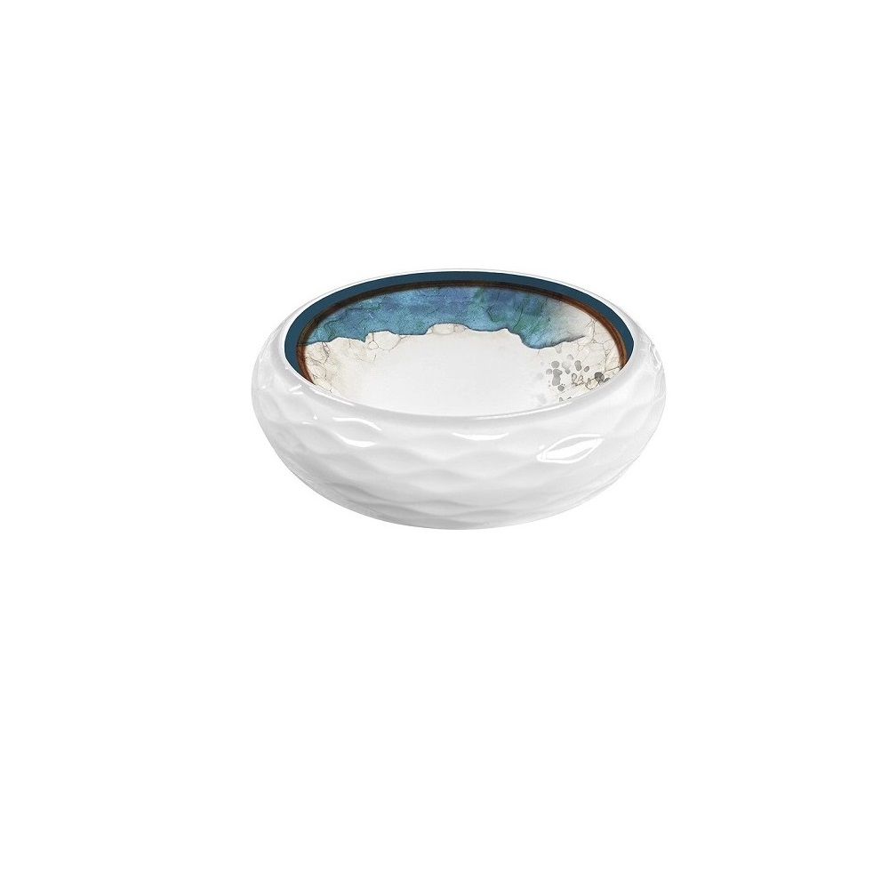 12-391.jpg BNOV - DECOR MELAMINE BOWL WHITE/BLUE 17 x 19 x 5 CM - Image 1
