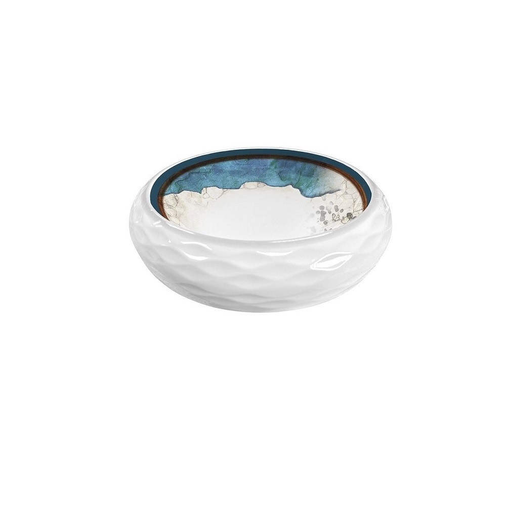 12-392.jpg BNOV - DECOR MELAMINE BOWL WHITE/BLUE 21 x 23 x 6.5 CM - Image 1