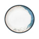 BNOV - DECOR ROUND MELAMINE PLATTER WHITE/BLUE 41 x 5.5 CM