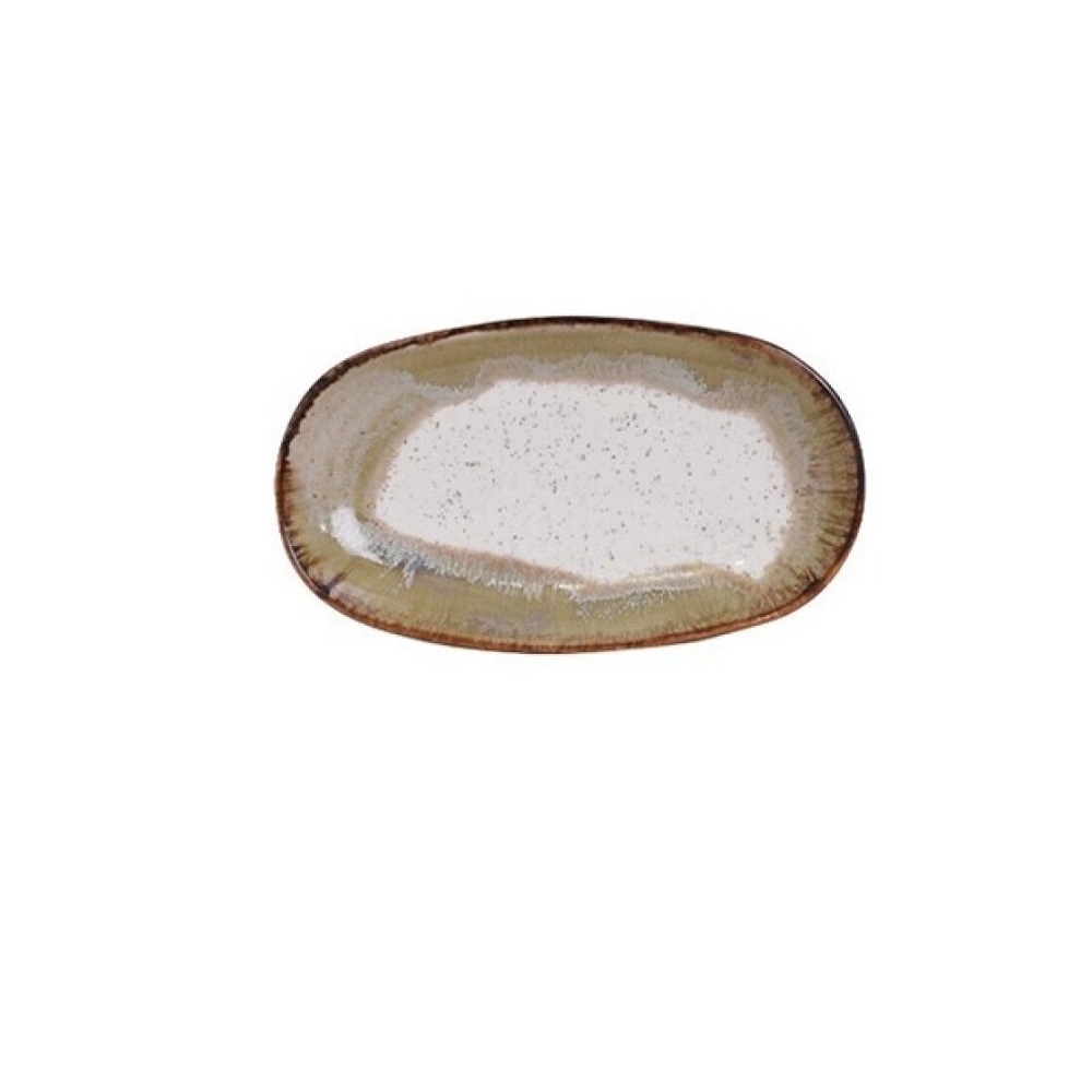 201-0074.jpg COK - CANDEM ORGANIC BEIGE OVAL PLATE 15 x 9 CM - Image 1