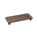 ESPIEL - RECTANGULAR WOODEN TRAY BROWN WITH FEET 35 x 13 CM