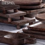 ESPIEL - RECTANGULAR WOODEN TRAY BROWN WITH FEET 35 x 13 CM - Image 3