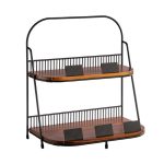 APS - 2 TIER WOOD TRAY STAND 35.5 x 21 x 40 CM