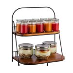 APS - 2 TIER WOOD TRAY STAND 35.5 x 21 x 40 CM - Image 5