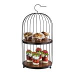 APS - BUFFET STAND BIRDCAGE 2 WOODEN TIER 26 x 54 CM - Image 2