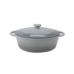 ANKOR - ENAMELED CAST IRON OVAL SAUCE POT GREY 41 x 26 CM