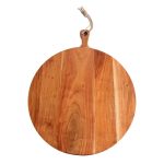 ASH - ACACIA WOODEN HANDLED ROUND PLATTER 70 x 60 CM
