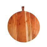 ASH - ACACIA WOODEN HANDLED ROUND PLATTER 60 x 50 CM