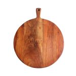 ASH - ACACIA WOODEN HANDLED ROUND PLATTER 50 x 40 CM