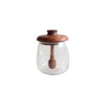 ASH - HONEY GLASS JAR WITH ACACIA WOODEN LID 10 x 14 CM