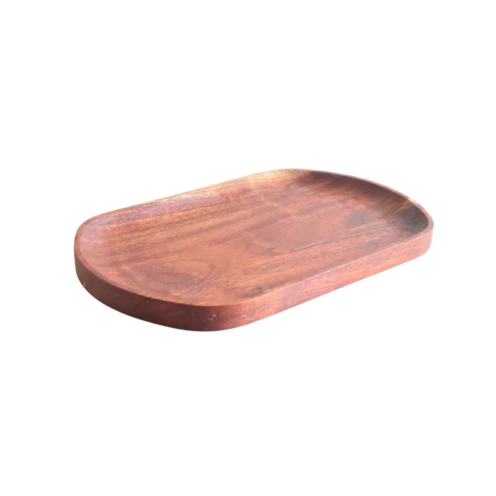 8793A.jpg ASH - ACACIA WOODEN OVAL TRAY 30 x 15 CM - Image 1