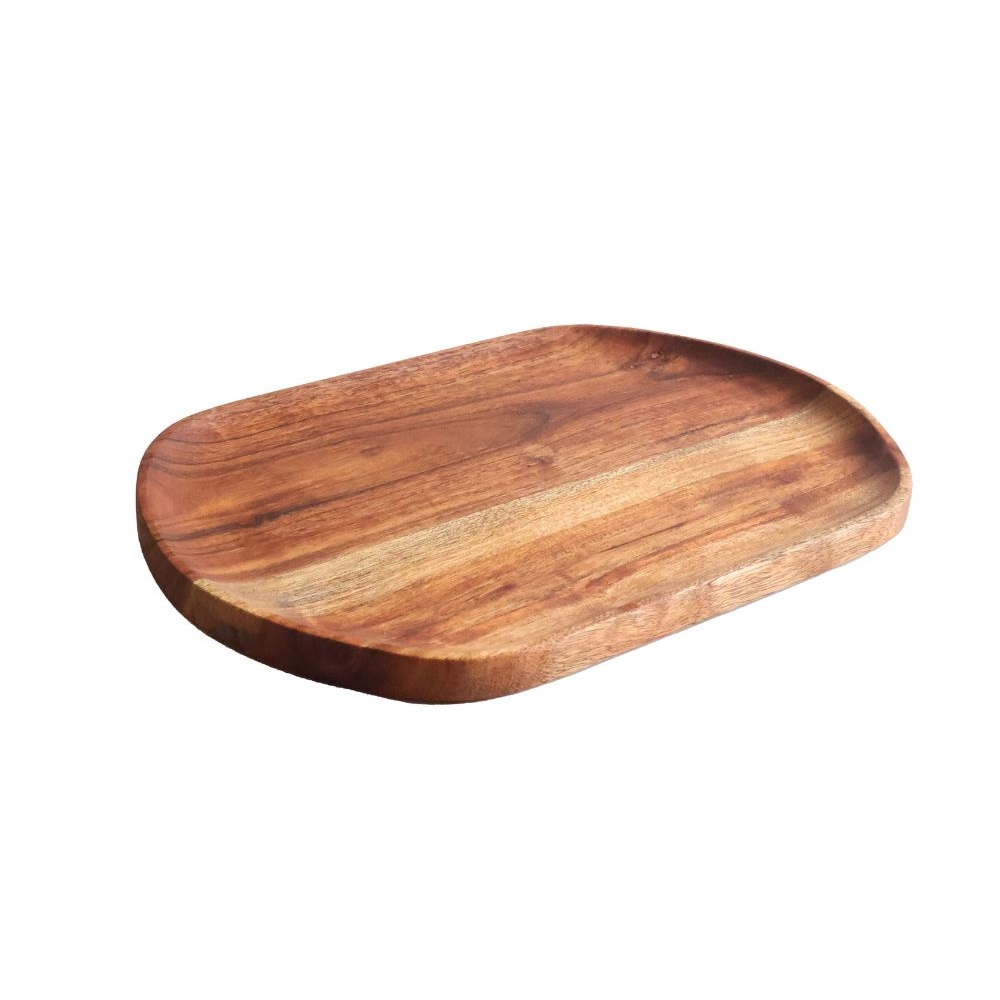 8793B.jpg ASH - ACACIA WOODEN OVAL TRAY 35 x 18 CM - Image 1