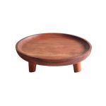 ASH - ACACIA WOODEN FOOTED ROUND TRAY 30 x 7 CM