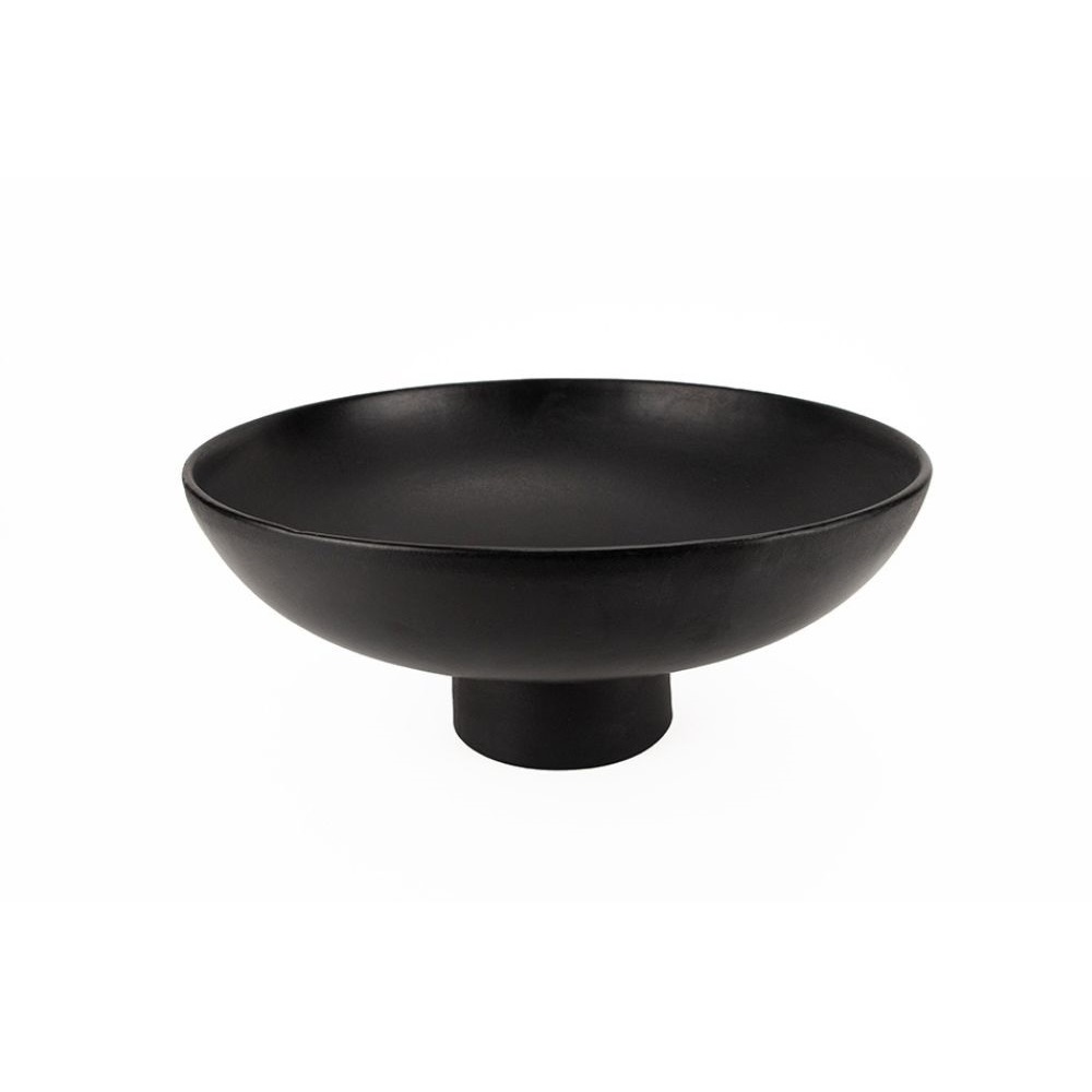E1135.VG647.jpg MT - OLEIROS BLACK BUFFET FOOTED BOWL 35.5 x 14 CM - Image 1