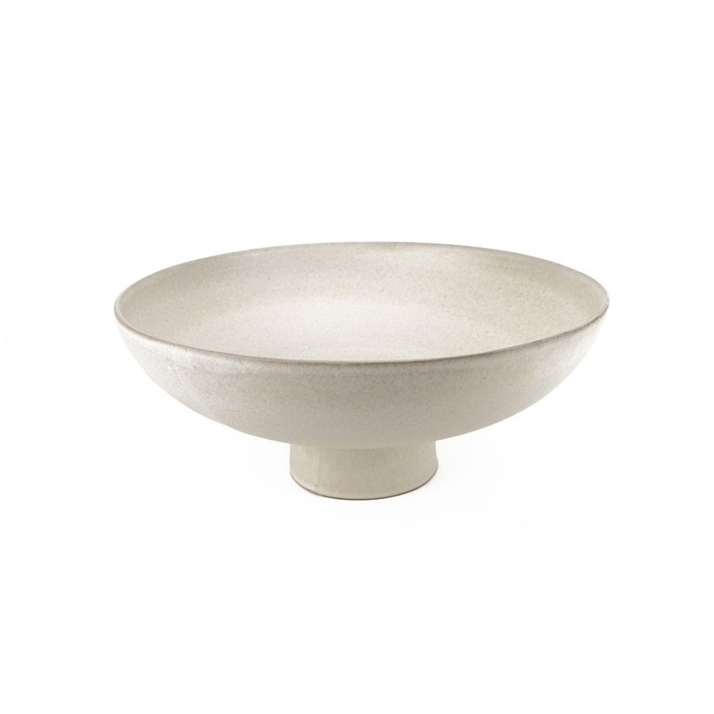 E1135.VG715.jpg MT - OLEIROS WHITE BUFFET FOOTED BOWL 35.5 x 14 CM - Image 1