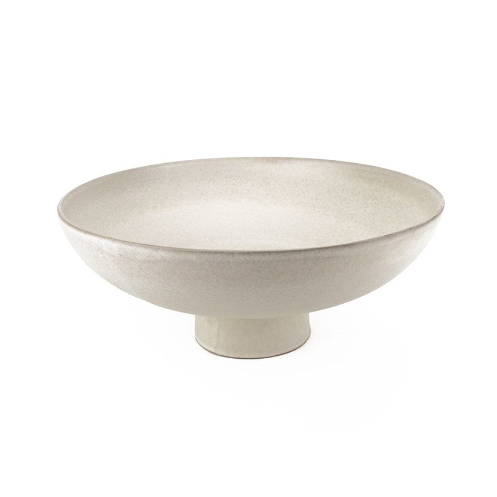 E1137.VG715.jpg MT - OLEIROS WHITE BUFFET FOOTED BOWL 40 x 11.5 CM - Image 1