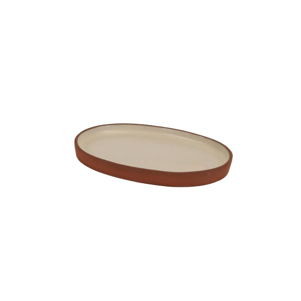 K1029.VD1219-66.jpg MT - TERRA CREAM OVAL PLATE 20 x 13.5 CM - Image 1