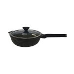 TOU - LAMAR BLACK DEEP SAUCEPAN WITH LID 24 CM GRATIN INDUCTION KSSJ24