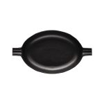 PLATO - WINGS BLACK MATT EARED OVAL DEEP PLATE 26 x 14 CM