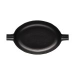 PLATO - WINGS BLACK MATT EARED OVAL DEEP PLATE 31 x 17 CM