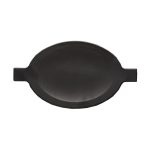 PLATO - WINGS BLACK MATT EARED OVAL FLAT PLATE 31 x 17 CM