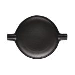 PLATO - WINGS BLACK MATT EARED ROUND PLATE 28 x 20 CM