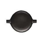 PLATO - WINGS BLACK MATT EARED ROUND PLATE 21 x 15 CM