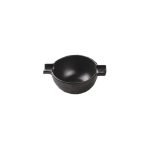 PLATO - WINGS BLACK MATT EARED ROUND DIP BOWL 12 x 8 CM