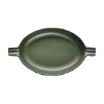PLATO - WINGS GREEN MATT EARED OVAL DEEP PLATE 31 x 17 CM