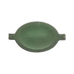 PLATO - WINGS GREEN MATT EARED OVAL FLAT PLATE 26 x 14 CM