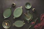 PLATO - WINGS GREEN MATT EARED ROUND PLATE 21 x 15 CM - Image 2