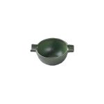 PLATO - WINGS GREEN MATT EARED ROUND DIP BOWL 12 x 8 CM