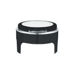 BNOV - HYDRAULIC CHAFING DISH ROUND WITH GLASS TOP 40 CM BLACK FINISH