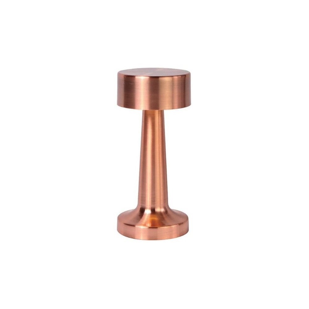 09-801.jpg NOV - TABLE LAMP LOW FLAT HEAD RECHARGEABLE METALLIC RUSTIC COPPER 9 x 21 CM / LAMP02 - Image 1