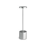 NOV - TABLE LAMP HIGH SLIM SMALL HEAD RECHARGEABLE METALLIC SILVER MATT 8 x 34 CM / LAMP05