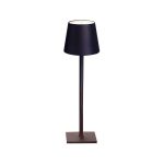 NOV - TABLE LAMP HIGH CONICAL HEAD RECHARGEABLE METALLIC BLACK MATT 11 x 35 CM / LAMP06