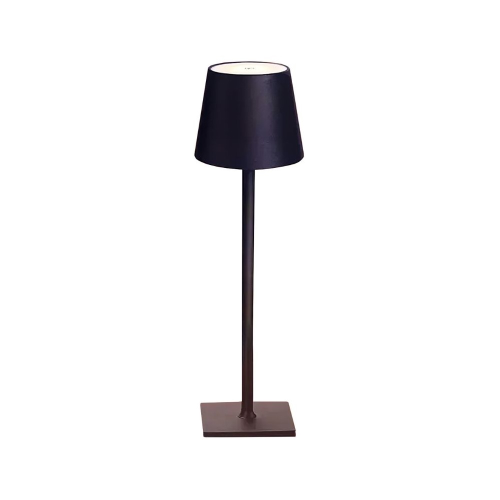 09-805.jpg NOV - TABLE LAMP HIGH CONICAL HEAD RECHARGEABLE METALLIC BLACK MATT 11 x 35 CM / LAMP06 - Image 1