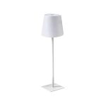 NOV - TABLE LAMP HIGH CONICAL HEAD RECHARGEABLE METALLIC WHITE MATT 11 x 35 CM / LAMP10