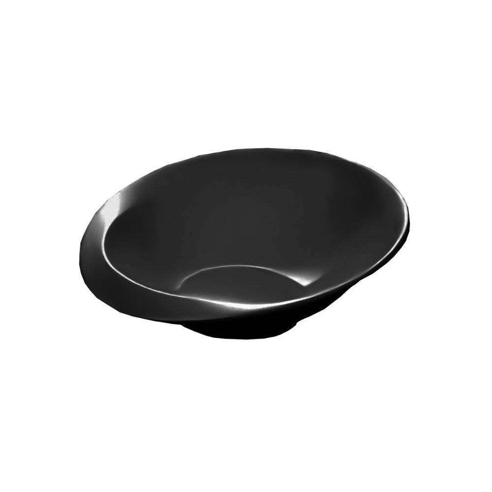 12-436.jpg BNOV - IRREGULAR MELAMINE OVAL BOWL BLACK 30.5 x 10.5 x 6.5 CM - Image 1