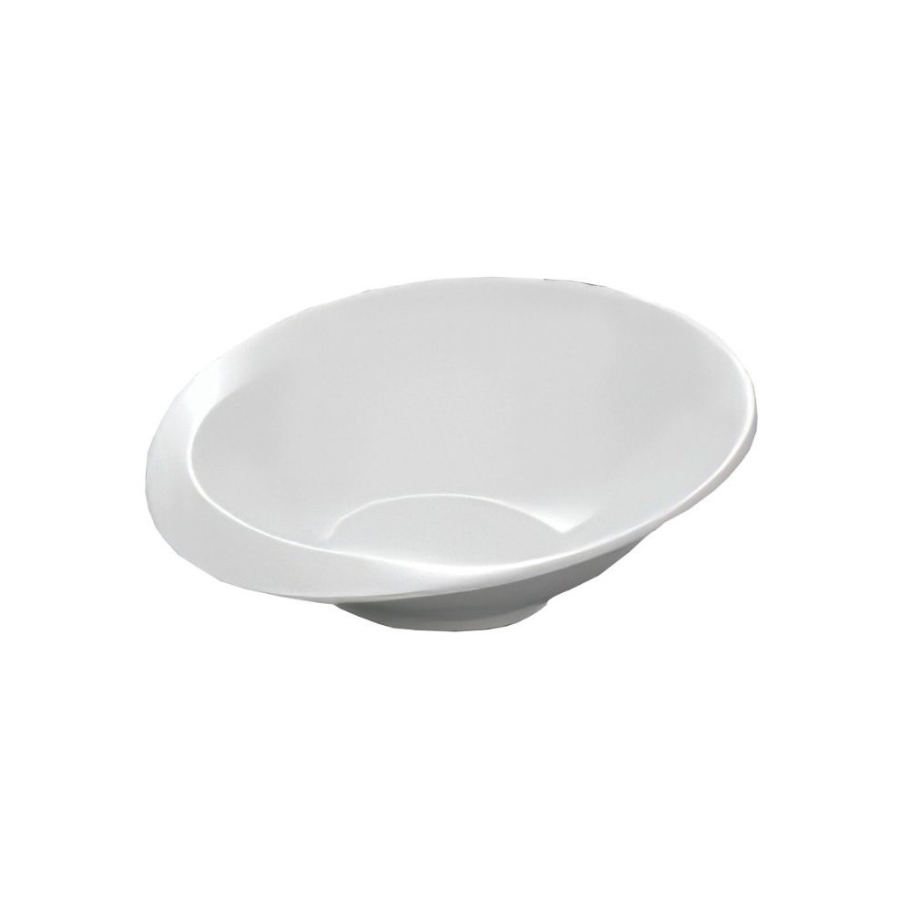 12-437.jpg BNOV - IRREGULAR MELAMINE OVAL BOWL WHITE 30.5 x 10.5 x 6.5 CM - Image 1