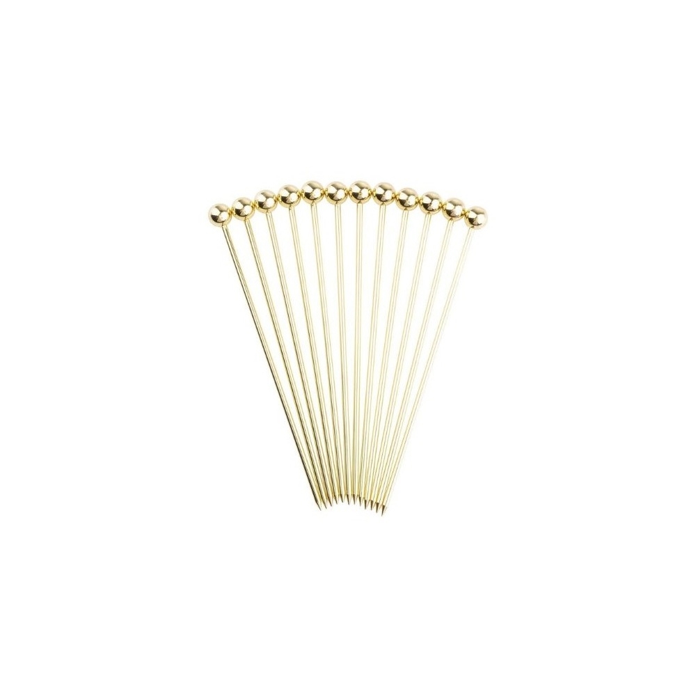 12256.jpg TC - COCKTAIL PICKS GOLD ST/ST SET OF 12 / 1 x 11 CM - Image 1