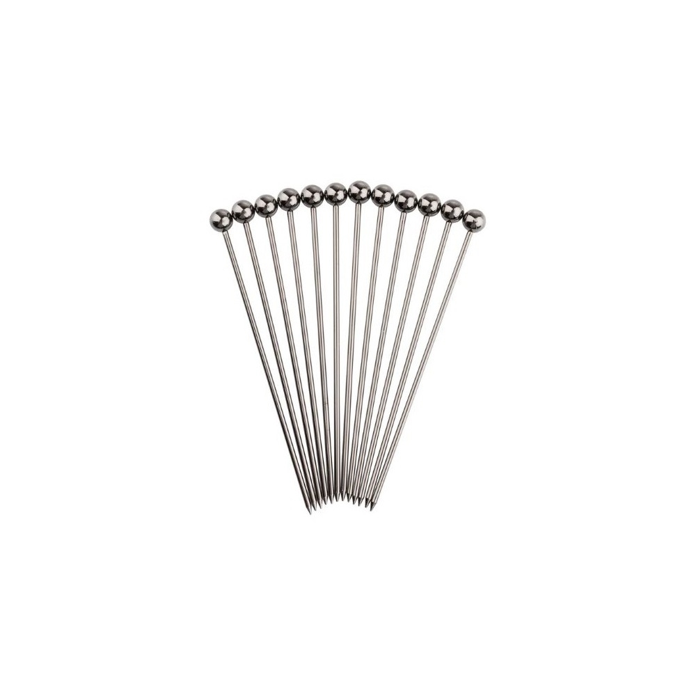 12258.jpg TC - COCKTAIL PICKS GUNMETAL ST/ST SET OF 12 / 1 x 11 CM - Image 1