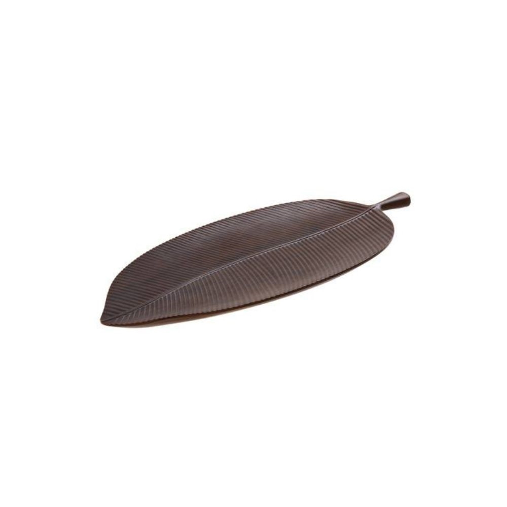 T8348.jpg LEONE - BROWN MELAMINE LEAF PLATTER 37.5 x 15 x 2.2 CM - Image 1