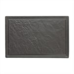 TOGNANA - VULCANIA BLACK RECTANGULAR STEAK PLATE 42 x 28 CM